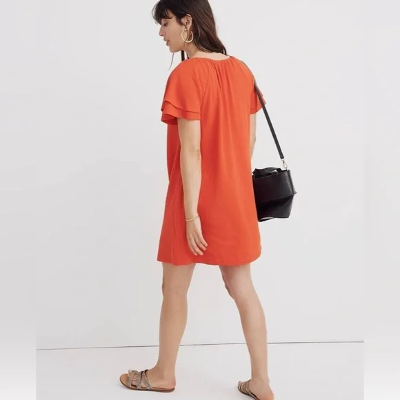 Madewell Texture and Thread Tiered sleeve dress-Small - Picture 4 of 11